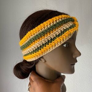 Twisted Crochet Headband – Mustard, Olive & Neutral Tones